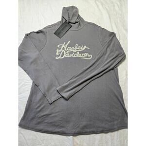 Harley-Davidson Top 1W Gray Turtleneck NWT Long-Sleeve Logo Modal Biker
